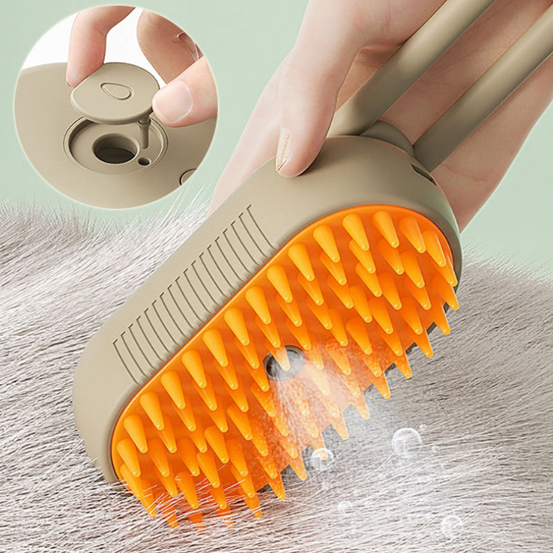 3-in-1 Electric Cat Steam Brush – Spray Grooming Comb for Hair Removal & Soothing Massage