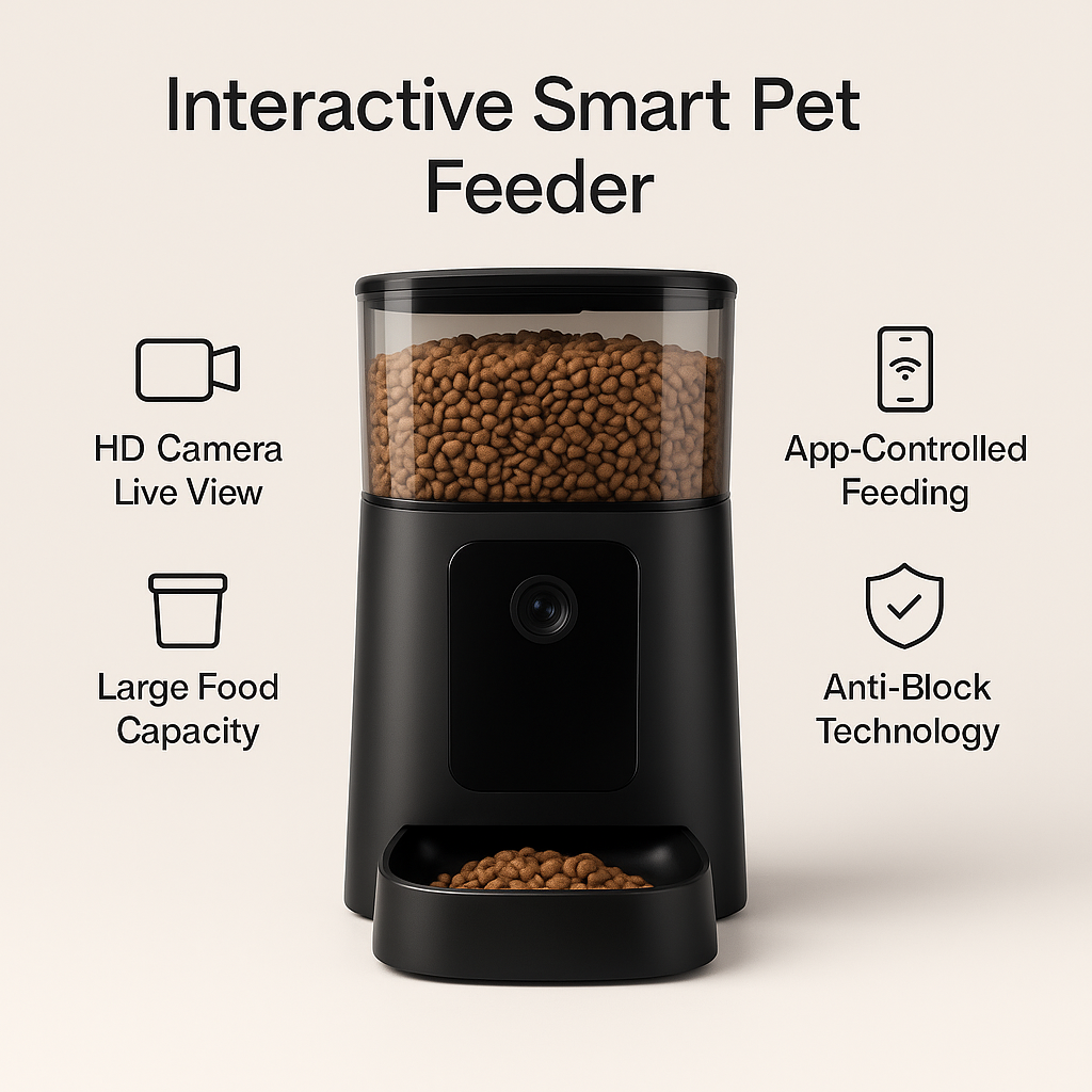 Interactive Treat Dispenser Toy + Mini Camera — Play, Monitor & Reward