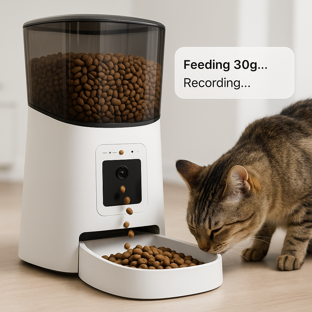 Interactive Treat Dispenser Toy + Mini Camera — Play, Monitor & Reward