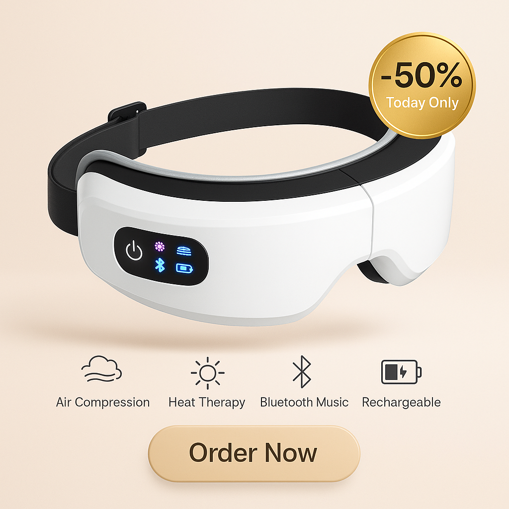 Smart Air Pressure Eye Massager with Warm Compress — Portable Eye Spa