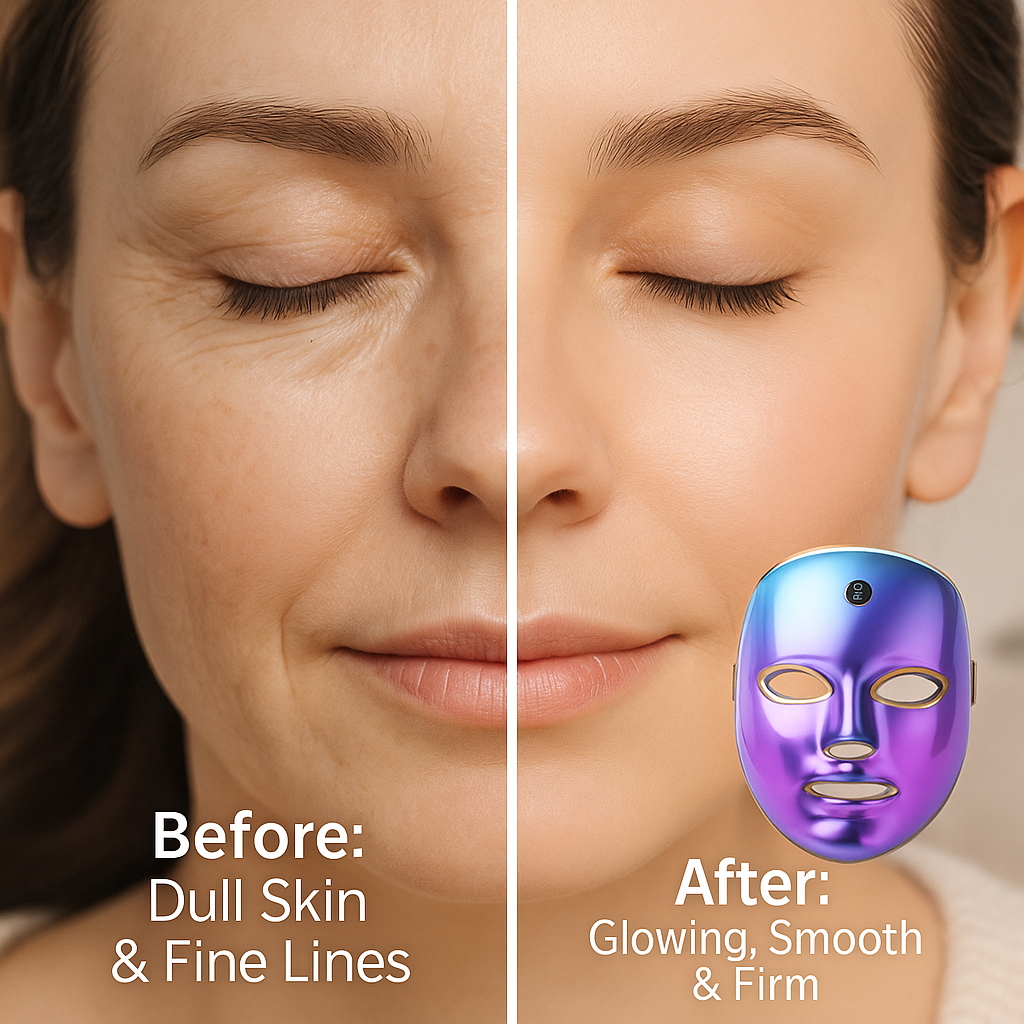 LED 3-in-1 Facial Mask – Red Light + Near-InfraRed + Microcurrent Skin Device