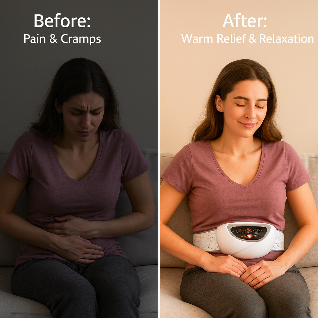 Menstrual Pain Relief Heating Belt – Cramp Massager with Adjustable Heat Therapy