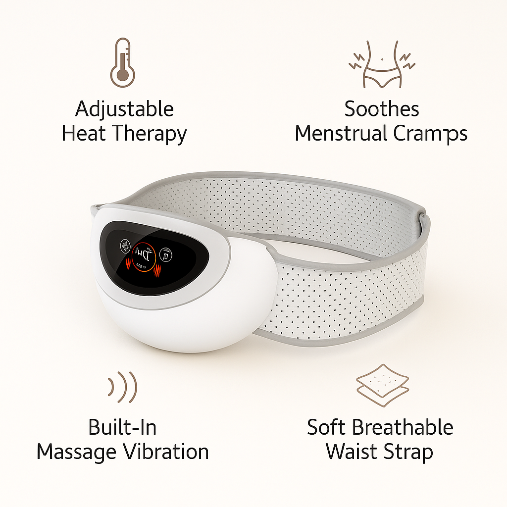 Menstrual Pain Relief Heating Belt – Cramp Massager with Adjustable Heat Therapy