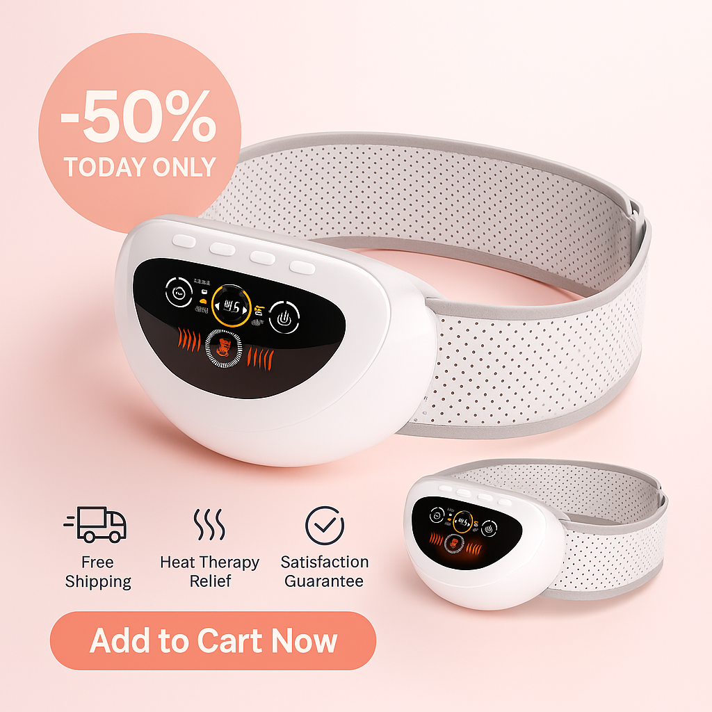 Menstrual Pain Relief Heating Belt – Cramp Massager with Adjustable Heat Therapy