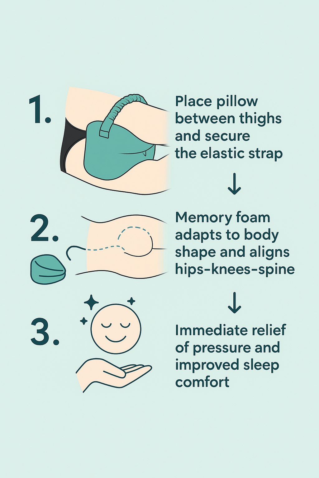 Memory Foam Leg Lock Pillow Knee Pillow Clip Pad