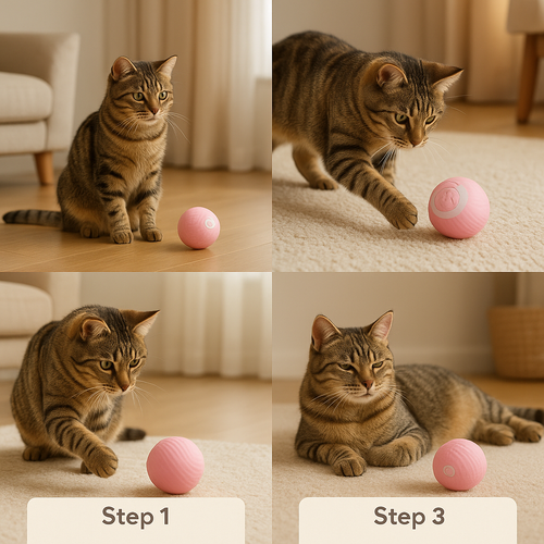 Interactive Gravity Rolling Cat Toy — Teasing Ball for Exercise, Play & Mental Stimulation