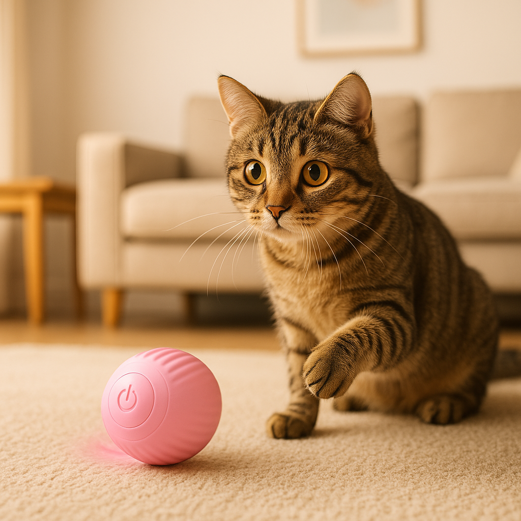 Interactive Gravity Rolling Cat Toy — Teasing Ball for Exercise, Play & Mental Stimulation