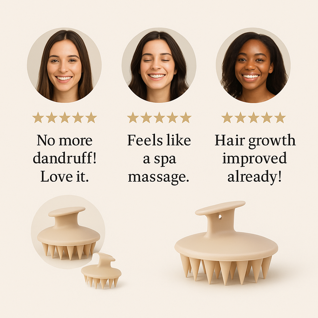 Silicone Scalp Massage Shampoo Brush — Deep Clean, Hair Growth & Anti-Dandruff Comb