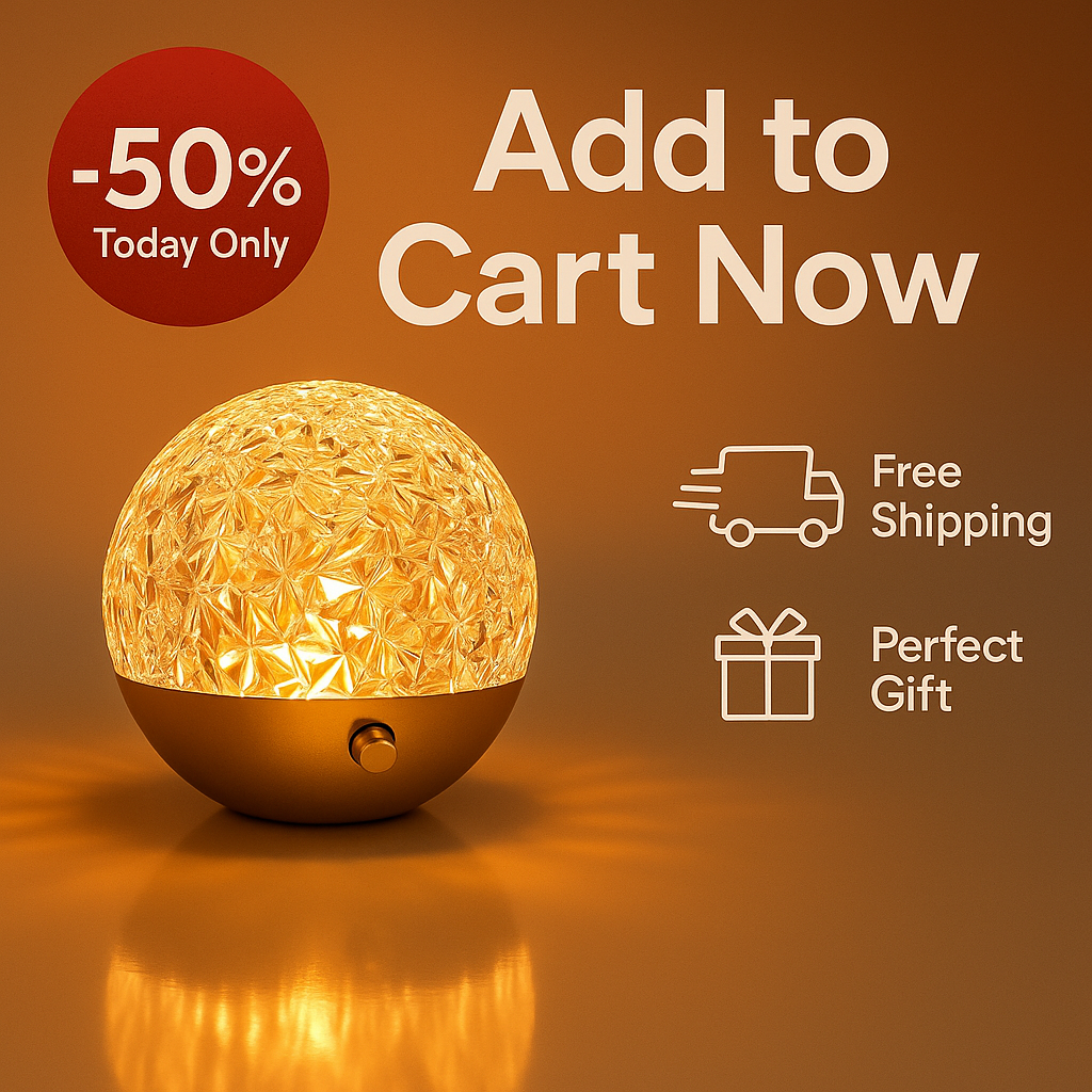 Water Ripple Crystal Projector Night Light — Aesthetic Mood Lamp for Cozy Bedroom & Relaxing Ambience